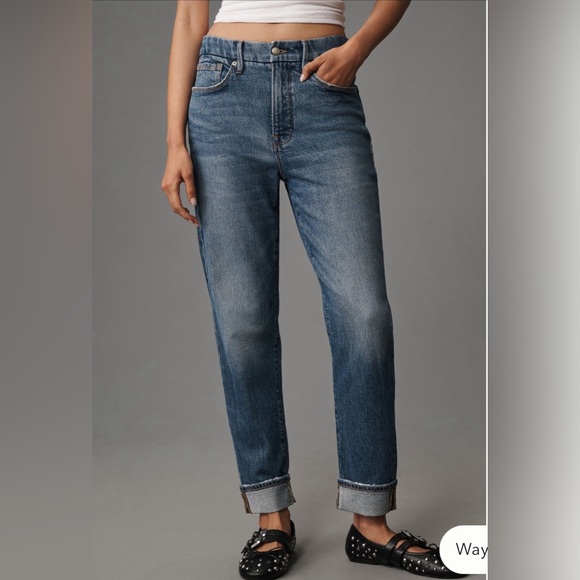 Good American Weekender High Rise Cuffed Jeans. Size 10 - Picture 3 of 8